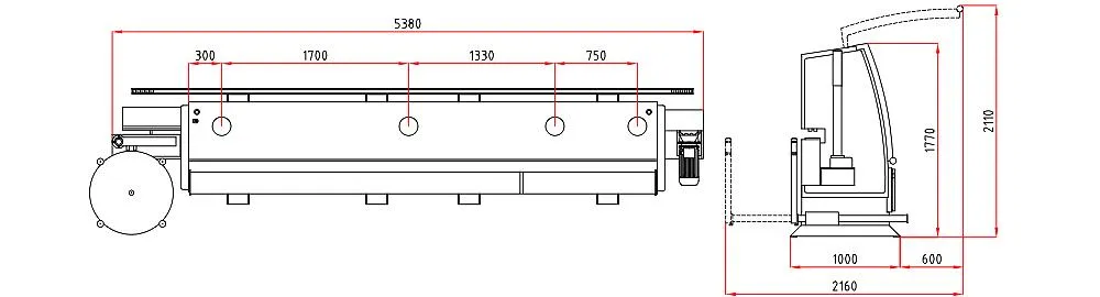 T-EB 157 — Yerleşim planı ve makine ölçüleri